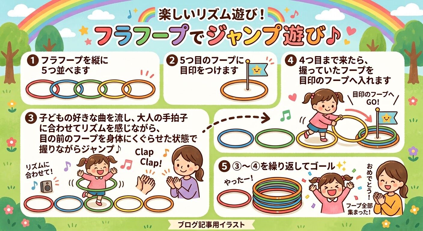     【高津区・梶ヶ谷】ひだまりリトミック教室｜遊びながら着替えが身につくフラフープ遊び